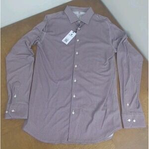 New $195 Desoto KENT Jersey Knit Casual Button Shirt Sz M Geometric Cotton